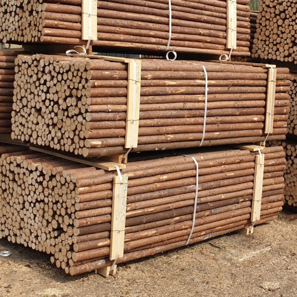 Granrafter med bark  5-9 cm x 220 cm