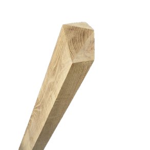 Robinie Firkant stolpe 5 x 10 x 150 cm hvlet med pyramidespids